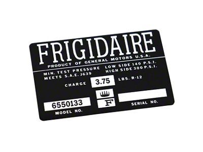 Frigidaire Air Conditioner Compressor Decal (64-65 Corvette C2)