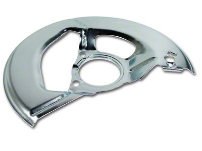 1965-1976 Corvette Front Brake Splash Shield. Silver Driver Side