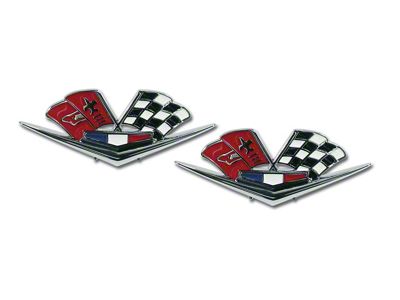 Front Fender Cross Flag Emblems (62-Early 63 Corvette C1 & C2)