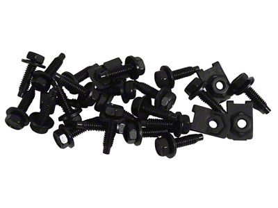 Front Spoiler and Lower Valance Panel Mount Kit; 26-Piece (73-79 Corvette C3)