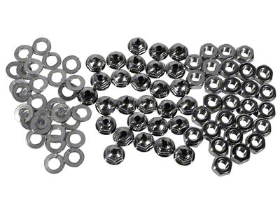 Grille Shell Nut and Washer Kit; 84-Pieces (58-62 Corvette C1)