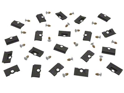 1968-1975 Corvette Hardtop Rear Window Molding Clip Set with Screws - 40pc Set