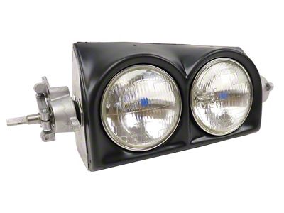 Headlight Assembly with Bezel; Passenger Side (63-67 Corvette C2)