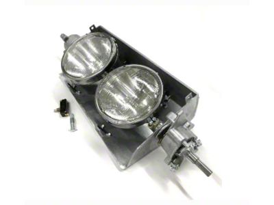 Headlight Assembly without Bezel; Passenger Side (63-67 Corvette C2)