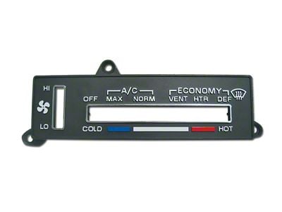 1980-1982 Corvette Heater/Air Conditioning Control Faceplate