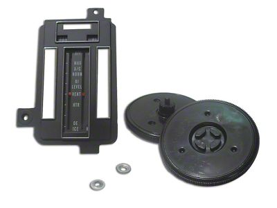 1969-1971 Corvette Heater/Air Conditioning Control Faceplate Kit. with Air Conditioning