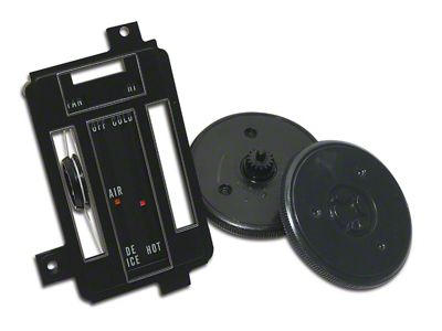 1968 Corvette Heater/Air Conditioning Control Faceplate Kit. without Air Conditioning