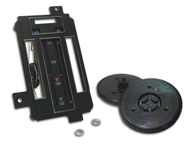 1969-1971 Corvette Heater/Air Conditioning Control Faceplate Kit. without Air Conditioning