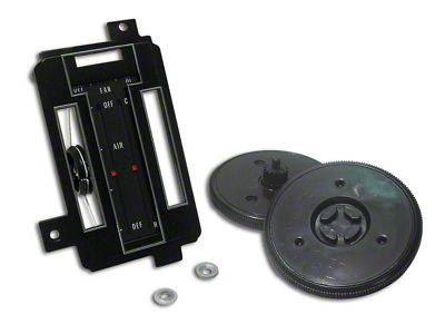1972-1975 Corvette Heater/Air Conditioning Control Faceplate Kit. without Air Conditioning