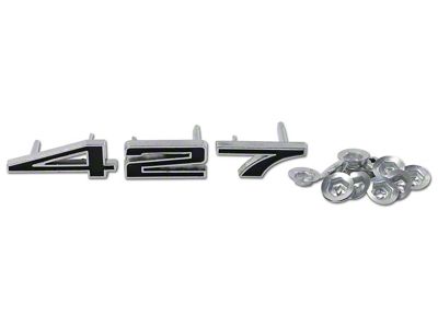 1967-1969 Corvette Hood Numbers. 427 - 6 Piece Set with Speednuts