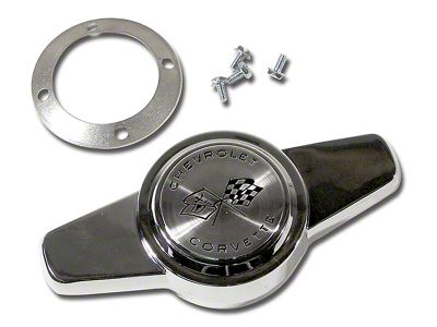 Hubcap Spinner and Hardware; Chrome (56-62 Corvette C1)