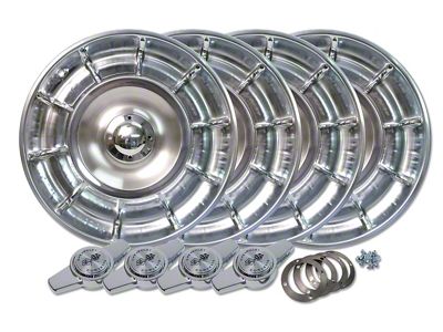 1956-1958 Corvette Hubcaps with Spinners. 4 Piece Set