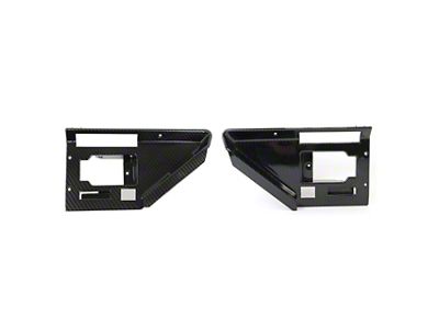 1986-1989 Corvette Hydro Carbon Fiber Door Open Latch Bezel with Power Locks Set - Gloss Finish