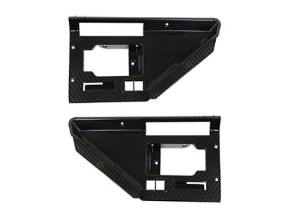 1984-1985 Corvette Hydro Carbon Fiber Door Panel Latch Bezels with Power Locks - Gloss Finish