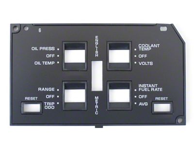 1984-1989 Corvette Information Center Face Plate