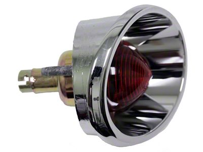 Inner Tail Light; Chrome Housing; Red Lens; Driver Side (63-67 Corvette C2)