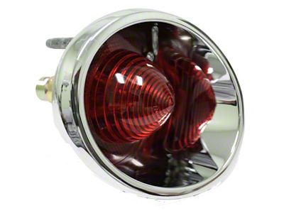 Inner Tail Light; Chrome Housing; Red Lens; Passenger Side (63-67 Corvette C2)