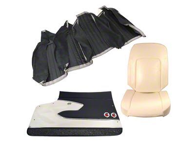 1960 Corvette Interior Package - Leather Covers, Foam, Deluxe Door Panels - Black