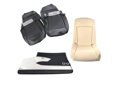 1961 Corvette Interior Package - Leather Covers, Foam, Deluxe Door Panels - Black
