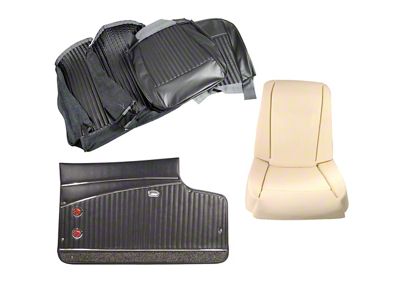 1962 Corvette Interior Package - Leather Covers, Foam, Deluxe Door Panels - Black