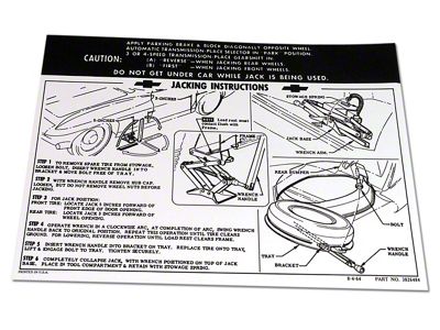 Jacking Instruction Decal (65-66 Corvette C2)
