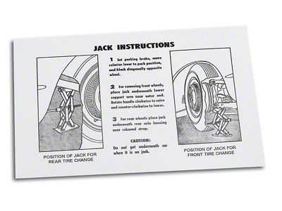 Jacking Instruction Decal (53-60 Corvette C1)