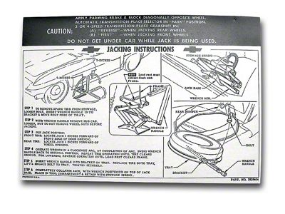 Jacking Instruction Decal (63-64 Corvette C2)