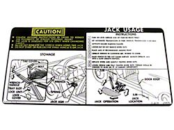 Jacking Instruction Decal (75-78 Corvette C3)
