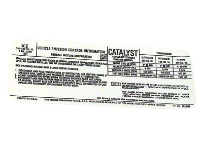 L48 California Emission Decal (1976 Corvette C3)
