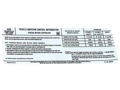L48 Emission Decal (1975 Corvette C3)