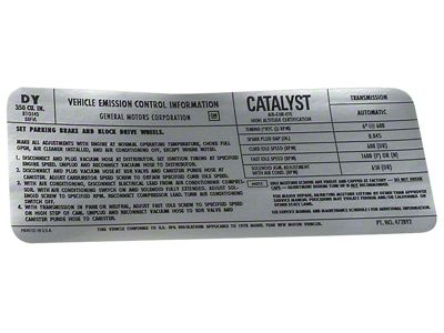 L48 High Altitude Emission Decal (1978 Corvette C3)