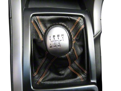 Leather Shifter Boot; Black with Black Quad Accent Stitching (68-76 Corvette C3 w/ Manual Transmission)