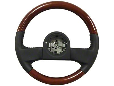 Leather and Simulated Wood Steering Wheel; Mahogany (84-89 Corvette C4)