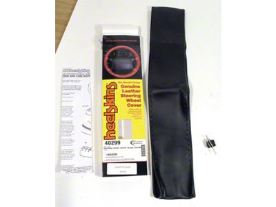 Leather Steering Wheel Cover; Black (90-93 Corvette C4)