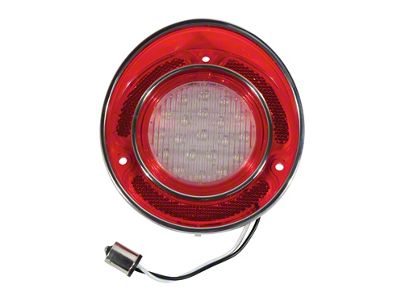 1968-1973 Corvette LED Back-Up Light with SS Rim - Clear