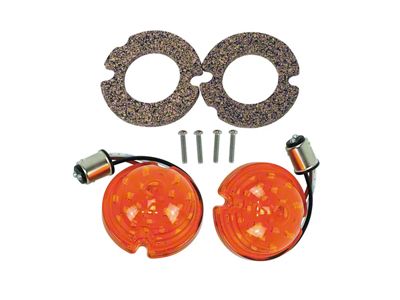 LED Front Parking Light Kit; Amber (53-62 Corvette C1)