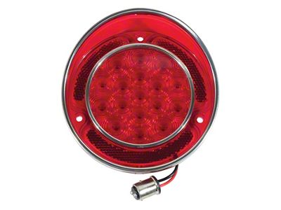 1968-1973 Corvette LED Tail Light with SS Rim - Red