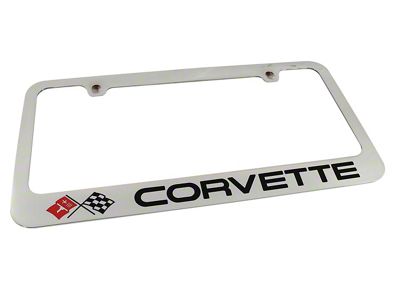 1968-1982 Corvette License Frame - Chrome with C3 Logo and Script