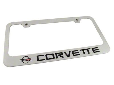 1984-1996 Corvette License Frame - Chrome with C4 Logo and Script