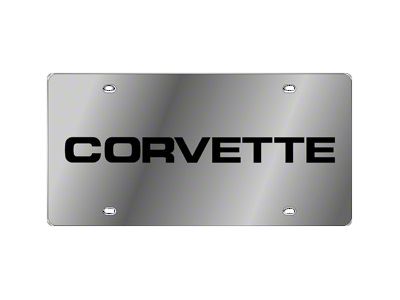 1984-1996 Corvette License Plate - C4 Lettering - Stainless Steel Polished