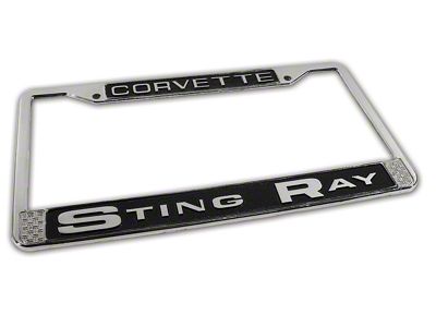 1963-1976 Corvette License Plate Frame. Stingray Chrome