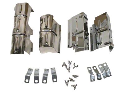 1966-1967 Corvette Lower Ignition Shield Set. with Brackets and Wingnuts