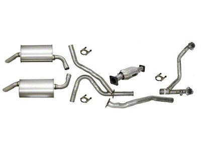 Manifold-Back Catted Exhaust System with Round Mufflers (1975 Corvette C3)