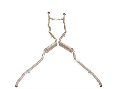 Manifold-Back Exhaust System with Crossover and Off-Road Round Mufflers (59-60 Corvette C1)