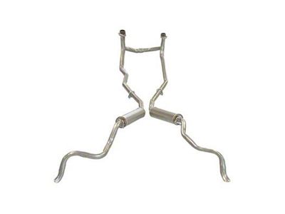 Manifold-Back Exhaust System with Crossover and Off-Road Round Mufflers (61-62 Corvette C2)
