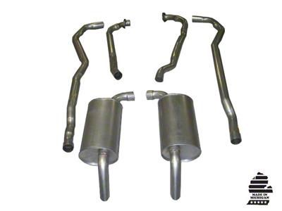 Manifold-Back Exhaust System with Round Mufflers (1974 350 L82 V8 Corvette C3 w/ Automatic Transmission)