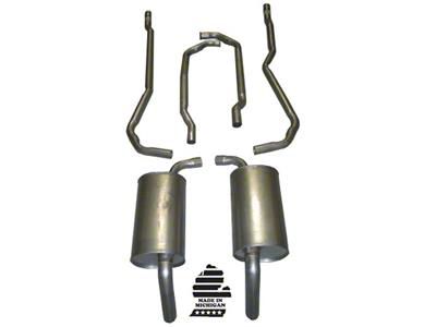 Manifold-Back Exhaust System with Round Mufflers (1974 350 V8 Corvette C3 w/ Manual Transmission)