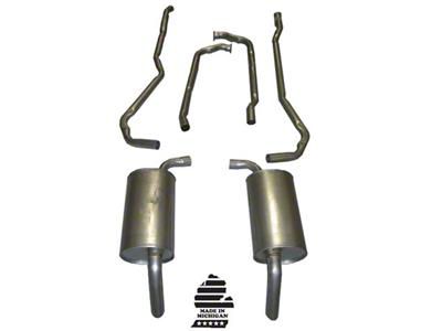 Manifold-Back Exhaust System with Round Mufflers (1974 350 V8 Corvette C3 w/ Automatic Transmission)