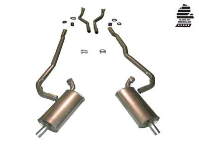Manifold-Back Exhaust System with Separate Secondary Pipe and Mufflers (1969 427 V8 Corvette C3 w/ Manual Transmission)