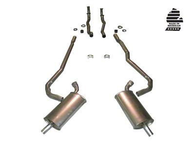 Manifold-Back Exhaust System with Separate Secondary Pipe and Mufflers (68-72 327/350 V8 Corvette C3 w/ Automatic Transmission)